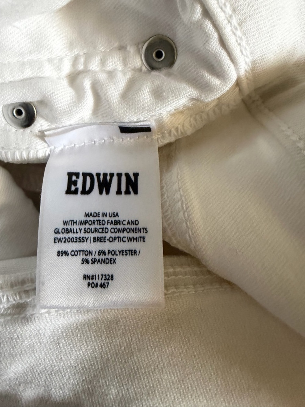 Edwin Women’s Optic White Skinny Jeans NWT size 26 - Picture 3 of 6